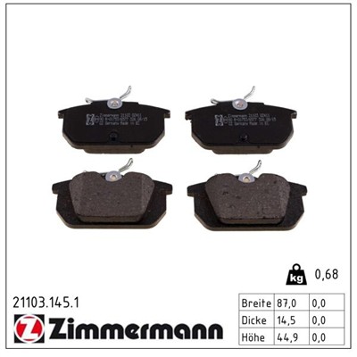 ZIMMERMANN 21103.145.1 Číslo výrobce: 21103. EAN: 4250238733577.