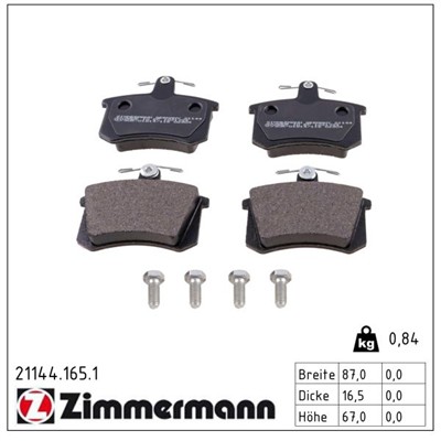ZIMMERMANN 21144.165.1 Číslo výrobce: 20668. EAN: 4250238733713.