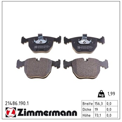 ZIMMERMANN 21486.190.1 Číslo výrobce: 21486. EAN: 4250238734925.