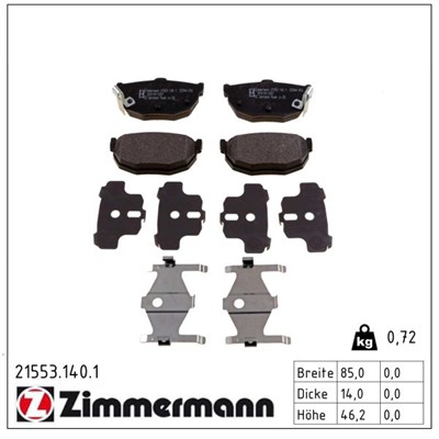 ZIMMERMANN 21553.140.1 Číslo výrobce: 21553. EAN: 4250238735175.