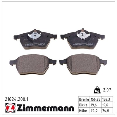 ZIMMERMANN 21624.200.1 Číslo výrobce: 20676. EAN: 4250238735410.
