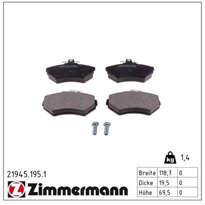 ZIMMERMANN 21945.195.1 Číslo výrobce: 21945. EAN: 4250238736585.