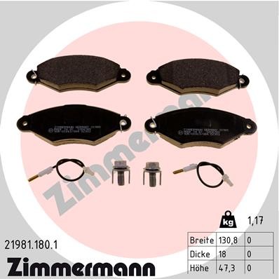 ZIMMERMANN 21981.180.1 Číslo výrobce: 21980. EAN: 4250238736707.