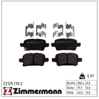 ZIMMERMANN 22129.170.2 Číslo výrobce: 24350. EAN: 4250238780113.