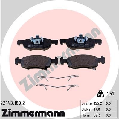 ZIMMERMANN 22143.180.2 Číslo výrobce: 22143. EAN: 4250238768722.