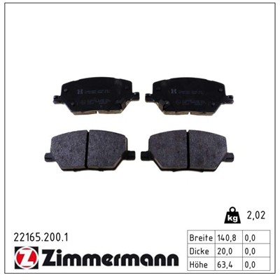 ZIMMERMANN 22165.200.1 Číslo výrobce: 22165. EAN: 4250238768692.