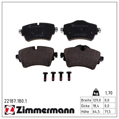 ZIMMERMANN 22187.180.1 Číslo výrobce: 22187. EAN: 4250238769279.