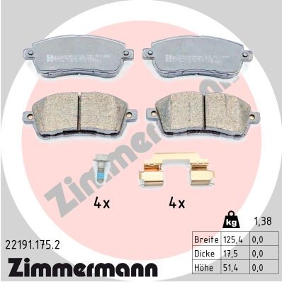 ZIMMERMANN 22191.175.2 Číslo výrobce: 22191. EAN: 4250238787525.