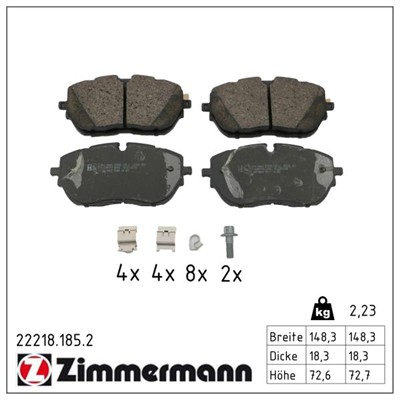 ZIMMERMANN 22218.185.2 Číslo výrobce: 22218. EAN: 4250238780762.