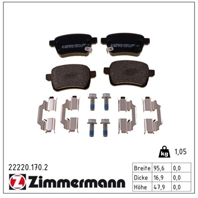 ZIMMERMANN 22220.170.2 Číslo výrobce: 22220. EAN: 4250238769187.