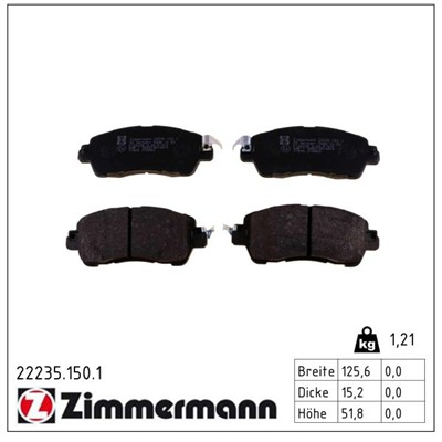 ZIMMERMANN 22235.150.1 Číslo výrobce: 22235. EAN: 4250238775898.