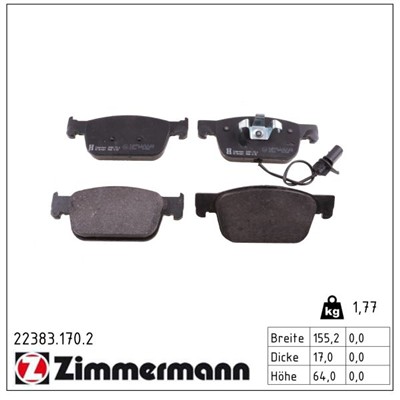 ZIMMERMANN 22383.170.2 Číslo výrobce: 22383. EAN: 4250238780199.