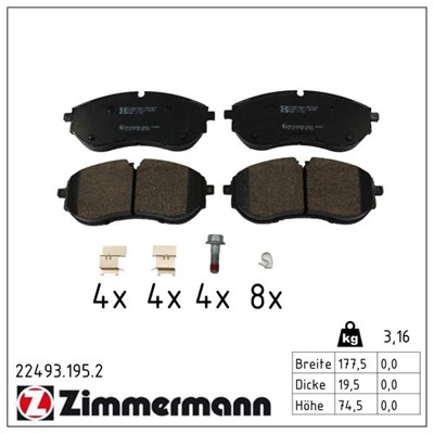 ZIMMERMANN 22493.195.2 Číslo výrobce: 26695. EAN: 4250238791423.