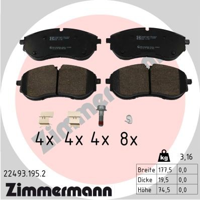 ZIMMERMANN 22493.195.2 Číslo výrobce: 26695. EAN: 4250238791423.