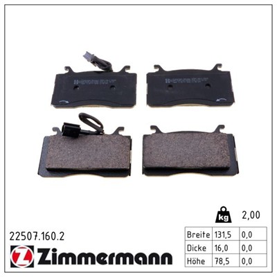 ZIMMERMANN 22507.160.2 Číslo výrobce: 22507. EAN: 4250238782551.