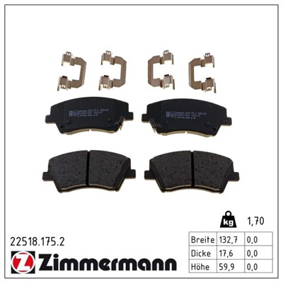 ZIMMERMANN 22518.175.2 Číslo výrobce: 22518. EAN: 4250238786016.