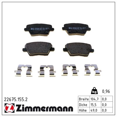ZIMMERMANN 22675.155.2 Číslo výrobce: 22675. EAN: 4250238785873.
