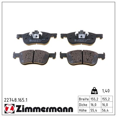 ZIMMERMANN 22748.165.1 Číslo výrobce: 22748. EAN: 4250238782797.