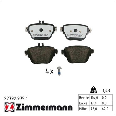 ZIMMERMANN 22792.975.1 Číslo výrobce: 22792. EAN: 4250238794721.