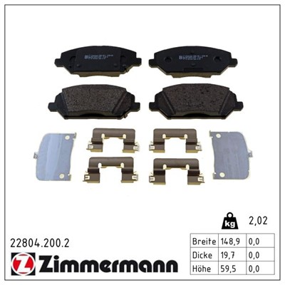 ZIMMERMANN 22804.200.2 Číslo výrobce: 22804. EAN: 4250238783275.