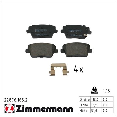 ZIMMERMANN 22876.165.2 Číslo výrobce: 22877. EAN: 4250238791775.