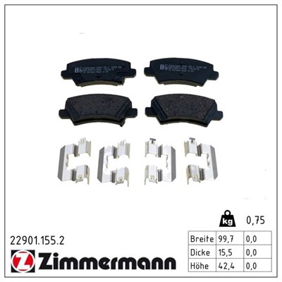 ZIMMERMANN 22901.155.2 Číslo výrobce: 22901. EAN: 4250238784296.