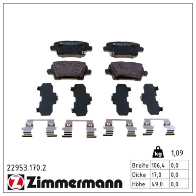 ZIMMERMANN 22953.170.2 Číslo výrobce: 22953. EAN: 4250238785200.