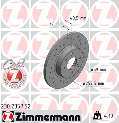 ZIMMERMANN 230.2357.52 EAN: 4250238752158.