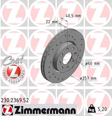 ZIMMERMANN 230.2369.52 EAN: 4250238748212.