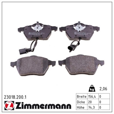ZIMMERMANN 23018.200.1 Číslo výrobce: 20676. EAN: 4250238736769.