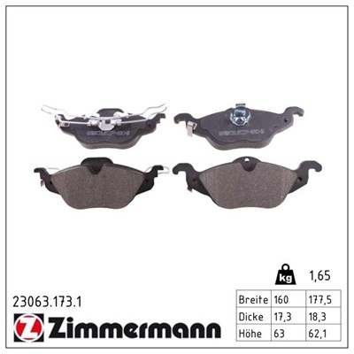 ZIMMERMANN 23063.173.1 Číslo výrobce: 23063. EAN: 4250238736912.