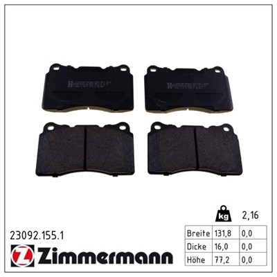 ZIMMERMANN 23092.155.1 Číslo výrobce: 23092. EAN: 4250238780748.