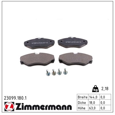 ZIMMERMANN 23099.180.1 Číslo výrobce: 23099. EAN: 4250238737087.