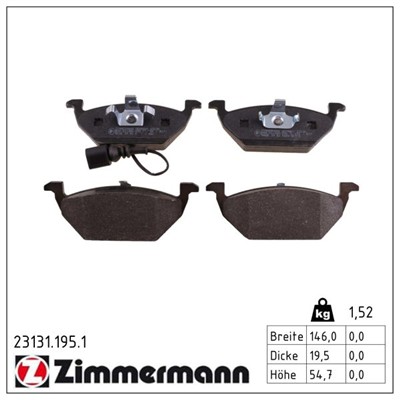 ZIMMERMANN 23131.195.1 Číslo výrobce: 21974. EAN: 4250238737193.