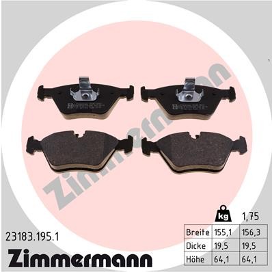 ZIMMERMANN 23183.195.1 Číslo výrobce: 21676. EAN: 4250238737391.