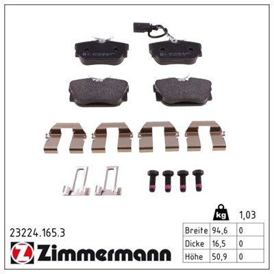 ZIMMERMANN 23224.165.3 Číslo výrobce: 23224. EAN: 4250238760306.