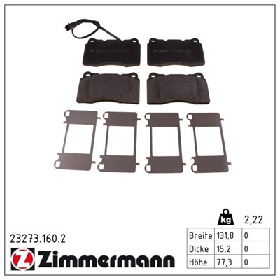 ZIMMERMANN 23273.160.2 Číslo výrobce: 23092. EAN: 4250238757573.