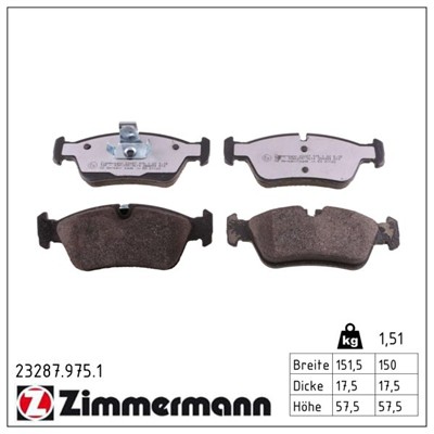 ZIMMERMANN 23287.975.1 Číslo výrobce: 21643. EAN: 4250238778851.