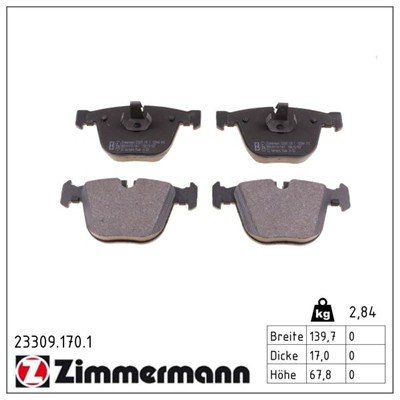 ZIMMERMANN 23309.170.1 Číslo výrobce: 23309. EAN: 4250238746423.