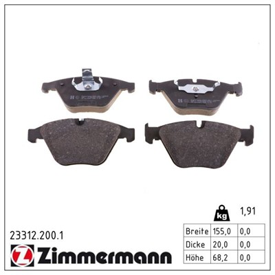 ZIMMERMANN 23312.200.1 Číslo výrobce: 23312. EAN: 4250238737858.