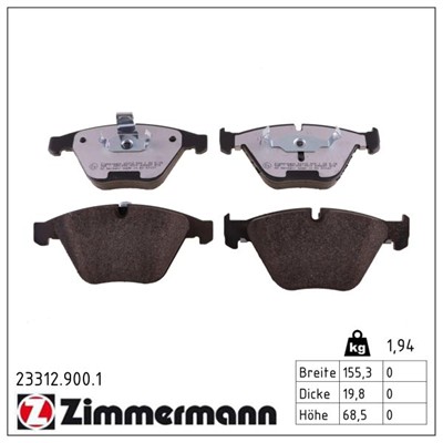 ZIMMERMANN 23312.900.1 Číslo výrobce: 23312. EAN: 4250238778868.