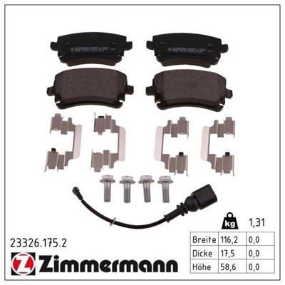 ZIMMERMANN 23326.175.2 Číslo výrobce: 23326. EAN: 4250238758518.