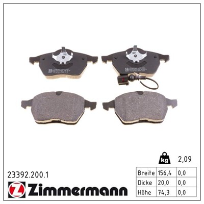 ZIMMERMANN 23392.200.1 Číslo výrobce: 20676. EAN: 4250238738107.