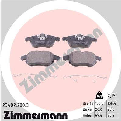 ZIMMERMANN 23402.200.3 Číslo výrobce: 23402. EAN: 4250238756897.