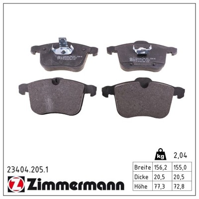 ZIMMERMANN 23404.205.1 Číslo výrobce: 23404. EAN: 4250238750093.