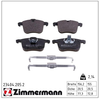 ZIMMERMANN 23404.205.2 Číslo výrobce: 23404. EAN: 4250238765516.