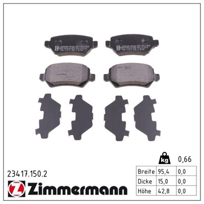 ZIMMERMANN 23417.150.2 Číslo výrobce: 23417. EAN: 4250238738244.