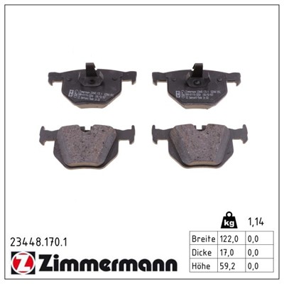 ZIMMERMANN 23448.170.1 Číslo výrobce: 23447. EAN: 4250238746522.