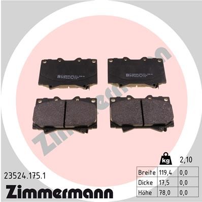 ZIMMERMANN 23524.175.1 Číslo výrobce: 23524. EAN: 4250238738596.