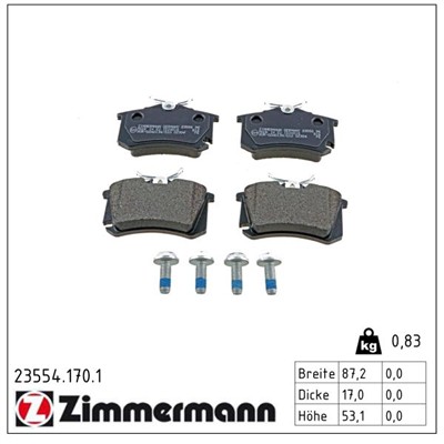 ZIMMERMANN 23554.170.1 Číslo výrobce: 20961. EAN: 4250238738725.